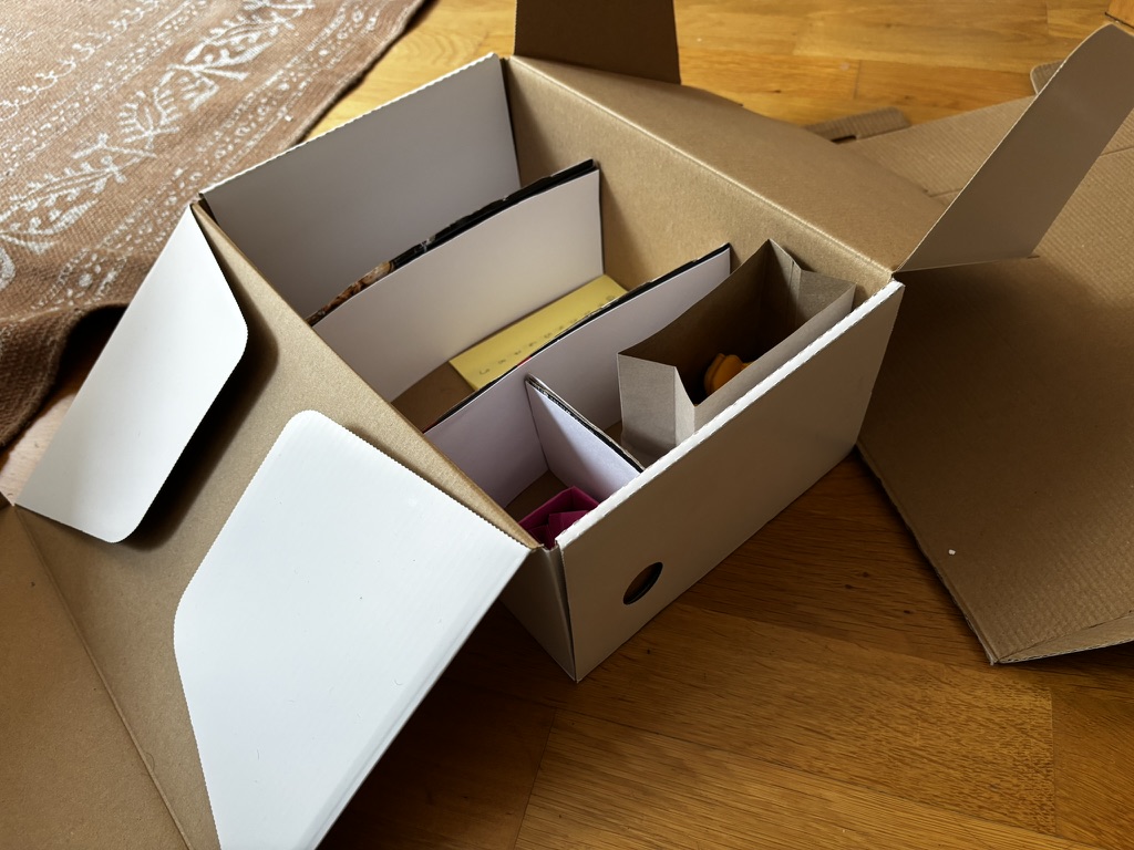 Our mini games in the game box, ready to be played.